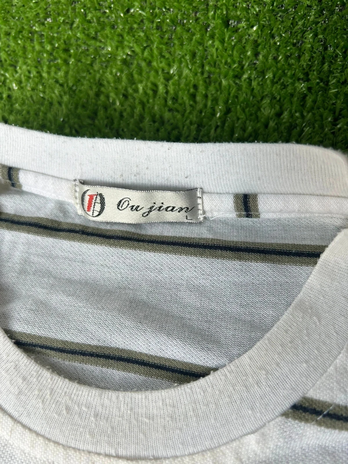 Camiseta vintage a rayas blancas talla L – photo 5